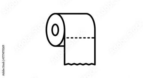 Simple toilet paper roll icon illustration perfect for hygiene and cleanliness projects or bathroom designs with a minimalist touch