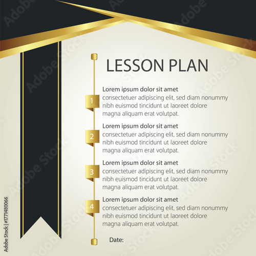 Illustration of lesson plan template design for students.