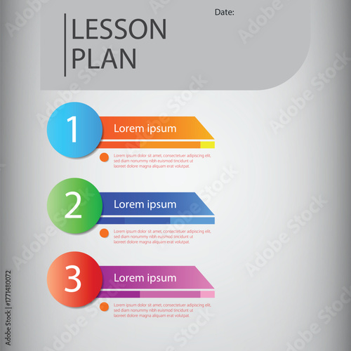 Illustration of lesson plan template design for students.