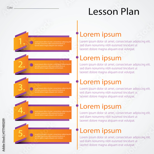 Illustration of lesson plan template design for students.