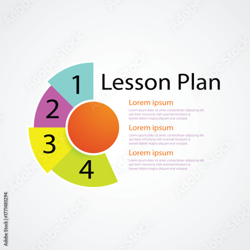 Illustration of lesson plan template design for students.