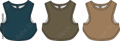 Set of Stylish and Comfortable Baby Bibs in Earth Tone Colors for Feeding Time