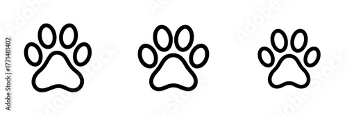 Icon of a paw print, either from a dog or a cat, created in a flat design style