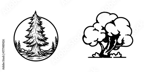 Flat style collapsed tree icon isolated on a white background, a modern illustration