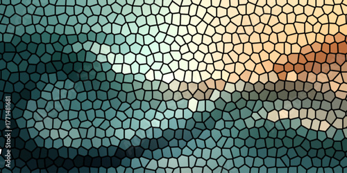 Green snake skin texture pattern illustration with metallic steel mesh design