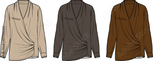 Elegant women's blouse collection Discover the perfect wrap top in various rich colors for style inspiration