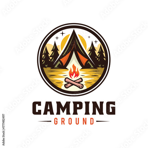 Camping ground logo vector isolated. Best for camping park and resort logo
