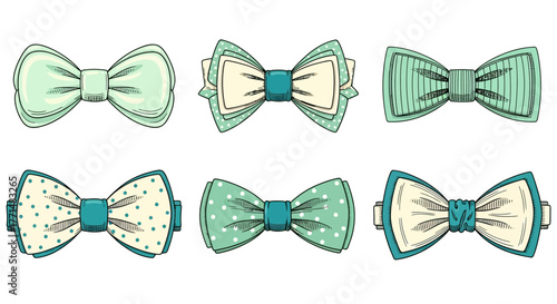 Bow Tie Illustrations Set Colorful, Stylish, and Decorative Vector Graphics for Design Projects