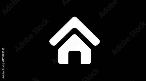 Simple White Home Icon Representing Modern Minimalistic House Structure Design