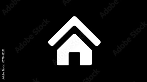 Simple White Home Icon Representing Modern Minimalistic House Structure Design