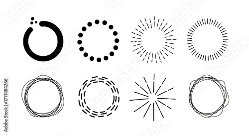 Collection of Circular Loading Spinners and Progress Indicators for User Interface Design