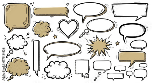 Collection of Speech Bubbles and Thought Bubbles for Creative Designs