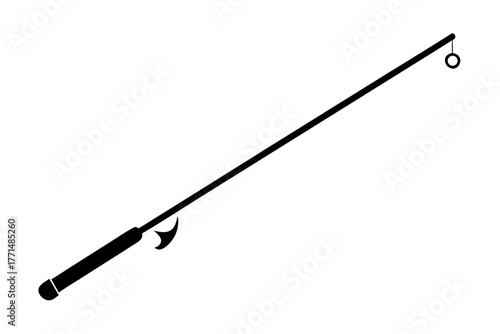 fishing rod silhouette vector, fishing rod black symbol