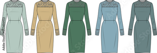 Collection of Women's Dresses in Various Colors and Styles