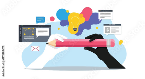 Back to School Collection Students Reading and Learning Illustrations