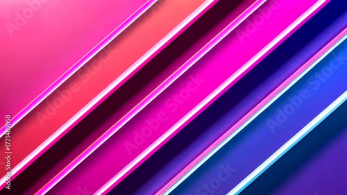 Vivid Neon Light Stripes in Motion with Bright Pink and Blue Hues