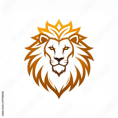 Golden Lion Head Logo Design – Elegant Animal Symbol in Vector Style

