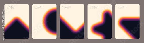 A set of various covers with a retro style pattern design. Vector illustration.