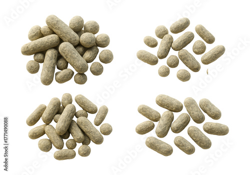 Group of microfossilized bacterial cells in uneven clusters.