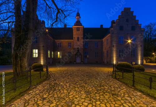 Colorful houses in Den Gamle By open-air museum in Aarhus, Denmark