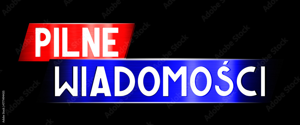 Fototapeta premium Breaking news in Polish banner - 3D illustration
