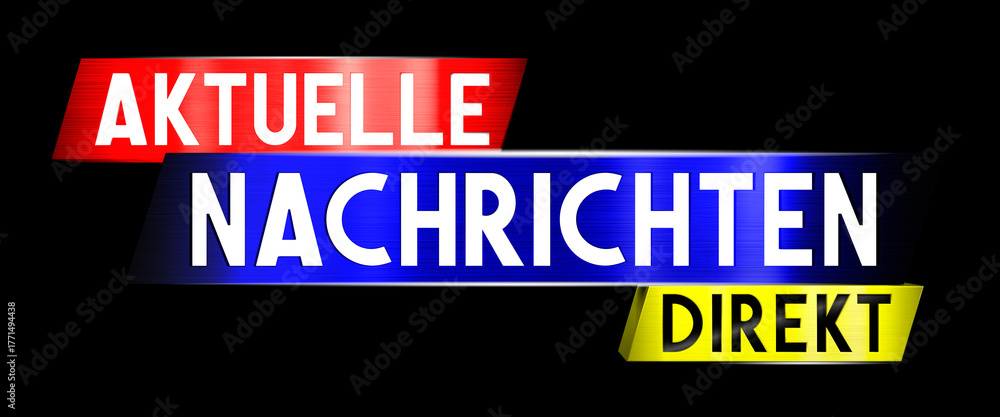 Fototapeta premium Live breaking news in German banner - 3D illustration