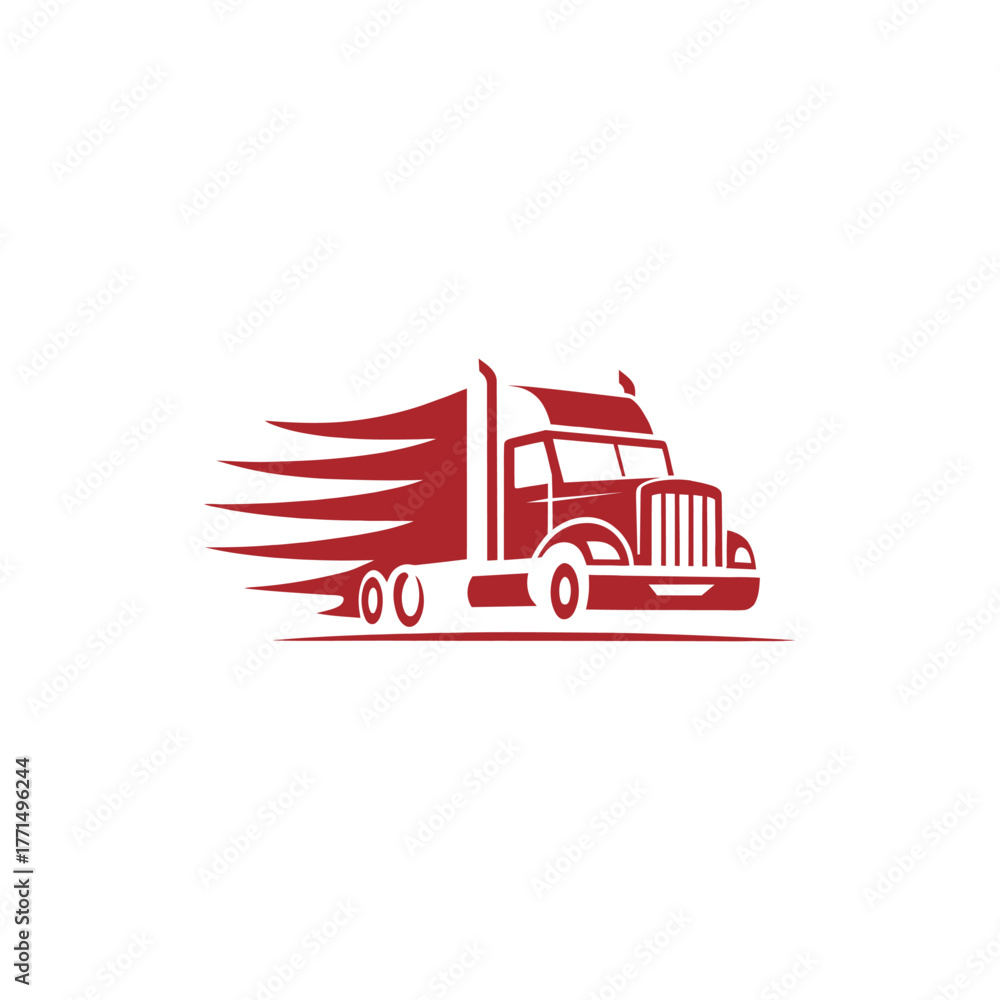 Fototapeta premium semi truck speed logo