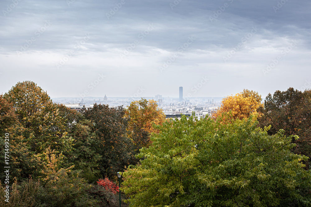 Obraz premium Dominant view from the Parc de Belleville in Paris
