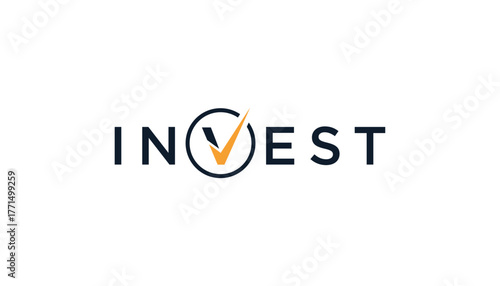 invest financial logo typography design template