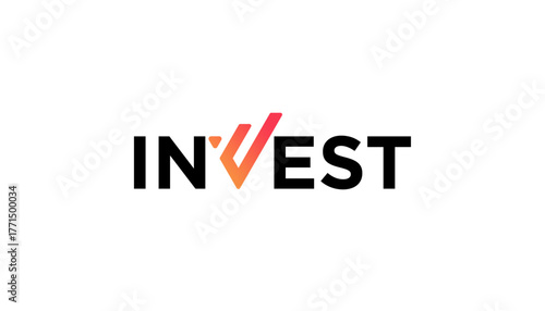 invest financial logo typography design template