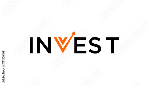invest financial logo typography design template
