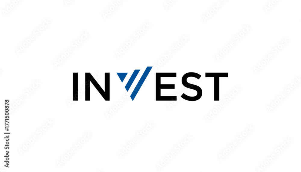 Fototapeta premium invest financial logo typography design template