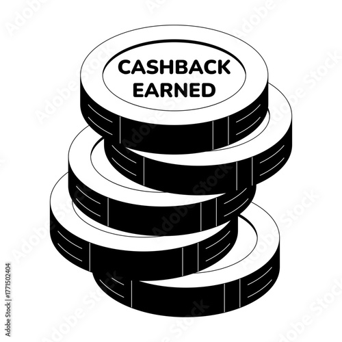 A drawing style illustration representing cashback earned