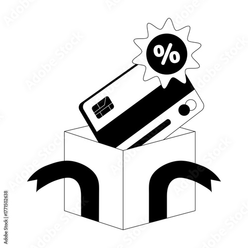 A doodle style illustration showing discount card
