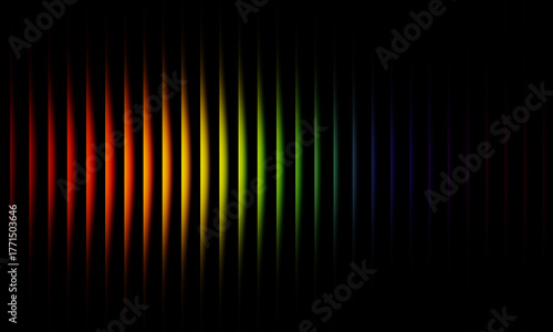 Vibrant gradient wave pattern with smooth red, purple, and blue light transitions creating futuristic abstract energy lines on dark background.