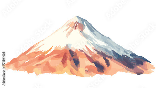 Chimborazo Volcano. Chimborazo Volcano hand drawn watercolor illustration