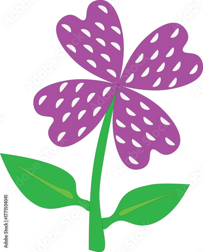 Beautiful purple flower vector art illustration
