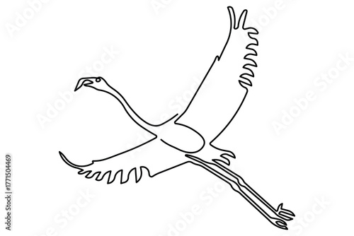 Minimal flamingo continuous one line drawing elegant outline art.