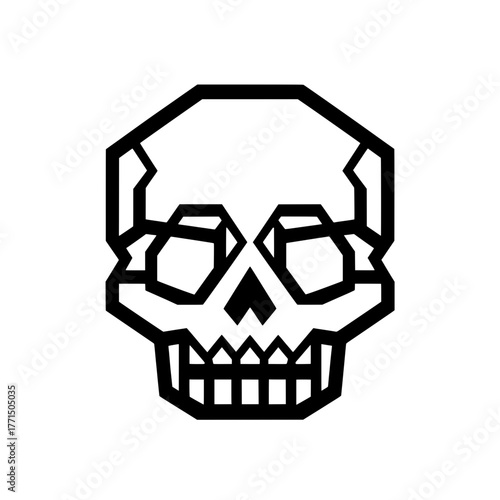 Geometric Skull Illustration in Black