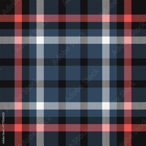 Minimalist background tartan plaid, dimensional texture seamless check. Quiet pattern textile vector fabric in black and cyan colors.
