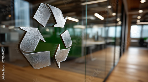 Recycling icon engraved on ...