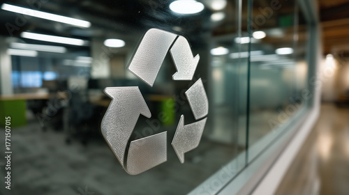 Recycling icon engraved on ...