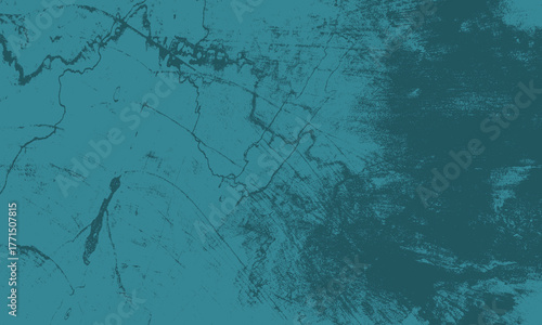 Abstract teal and dark green textured grunge background pattern