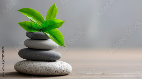 Stack of balanced stones wi...