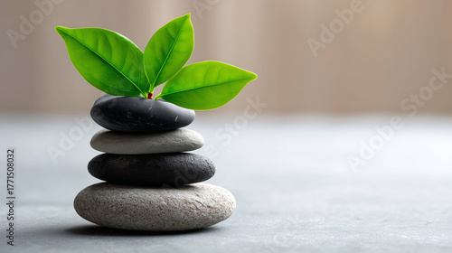 Stack of balanced stones wi...