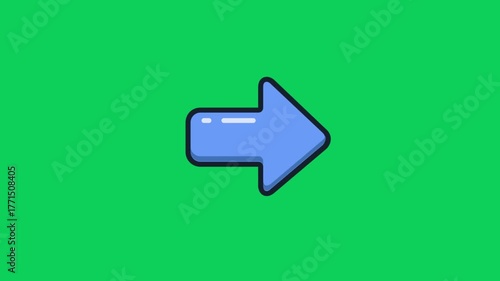 Dynamic animated arrow points right guiding viewers forward through modern digital interfaces and presentations with vibrant energy