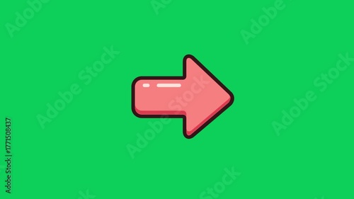 Dynamic right arrow animation signifies progress, direction, and forward momentum in a vibrant digital presentation or explainer video.