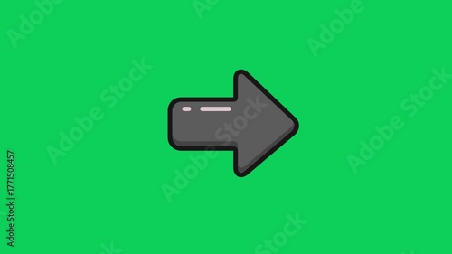 Dynamic green arrow animation signaling forward progress and positive direction, perfect for presentations and data visualization.