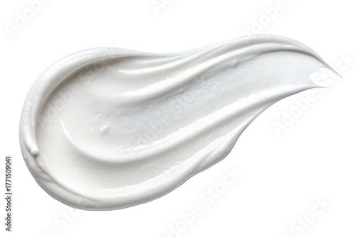 A smooth smear of white cosmetic cream or face lotion texture. Perfect for skincare, beauty, or cosmetic branding mockups. Isolated on transparent background, PNG ideal for product design, advertising