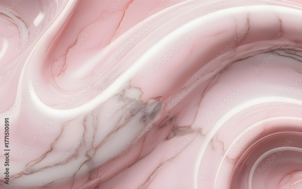 Obraz premium Blush and Ruby Swirl: Ethereal waves of liquid color creating a delicate and dreamy natural pattern.